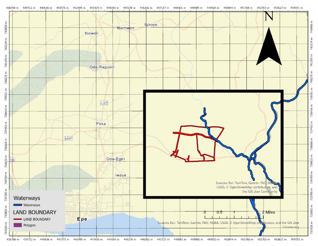 Aerial drone survey of the Atan Land Investments estate, showing development zones and plot boundaries